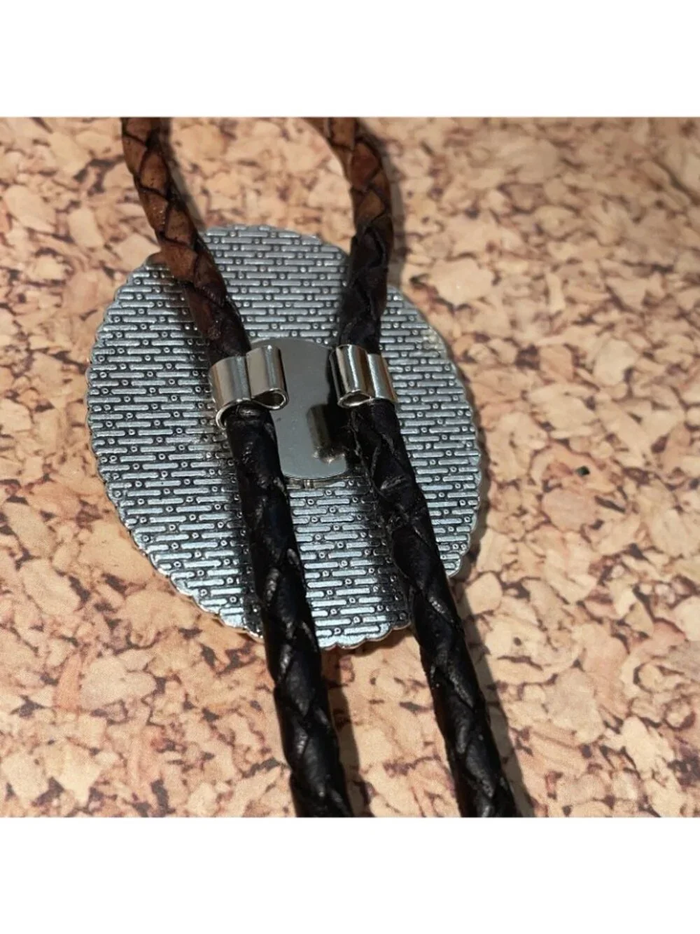 White Buffalo Turquoise Silver Western Leather Bolo Tie Necklace Ranch Wear new